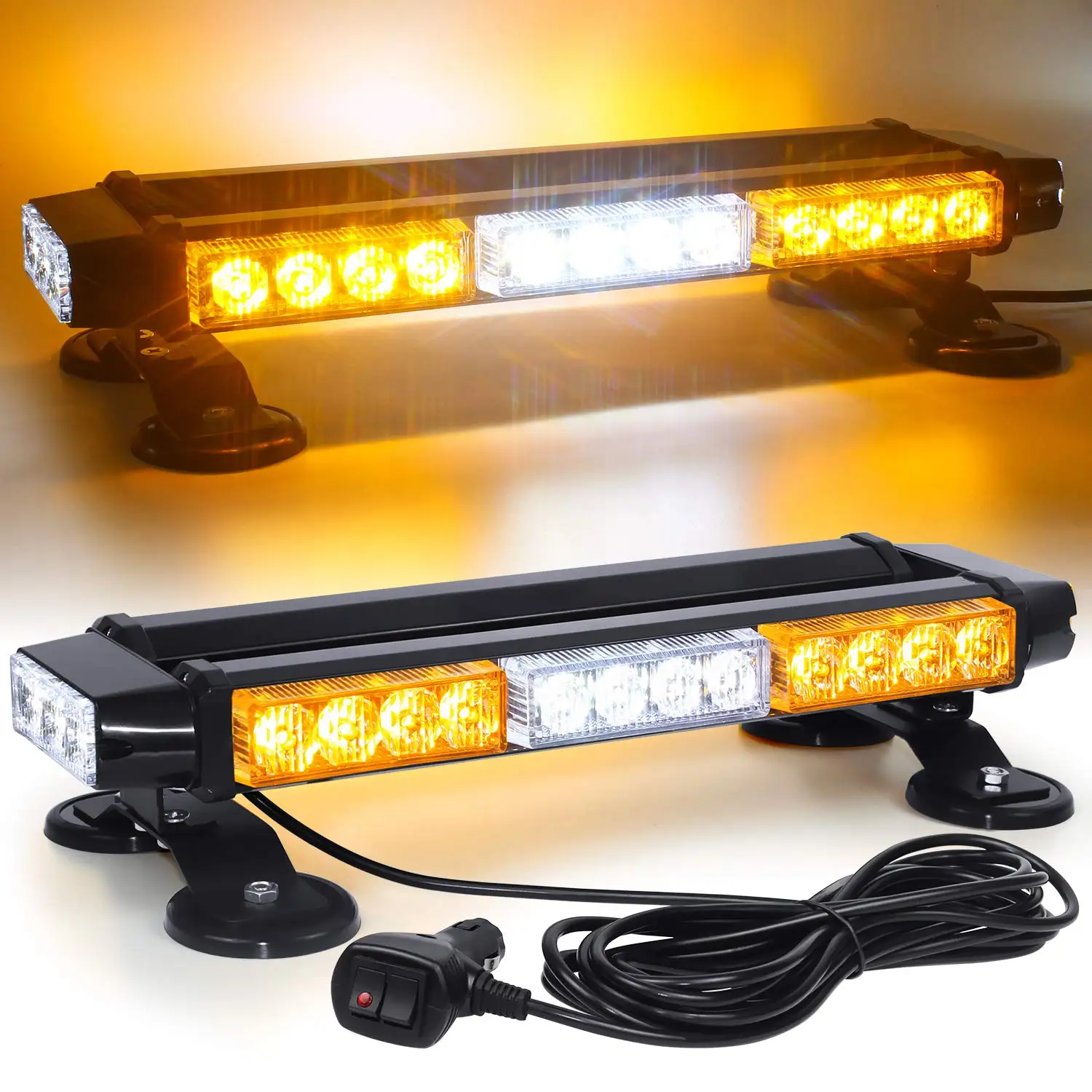 Hot Magnetic Chassis LED Flash Scintillation Light Bar Double Side 30 High Strength Emergency Hazard Warning Lighting