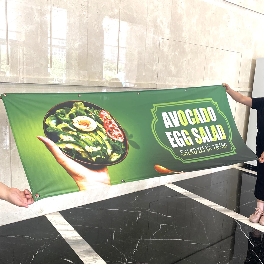 Custom outdoor advertising promotional shop kpop frontlit fabric mesh flex banners pvc flex vinyl banner fence digital printing