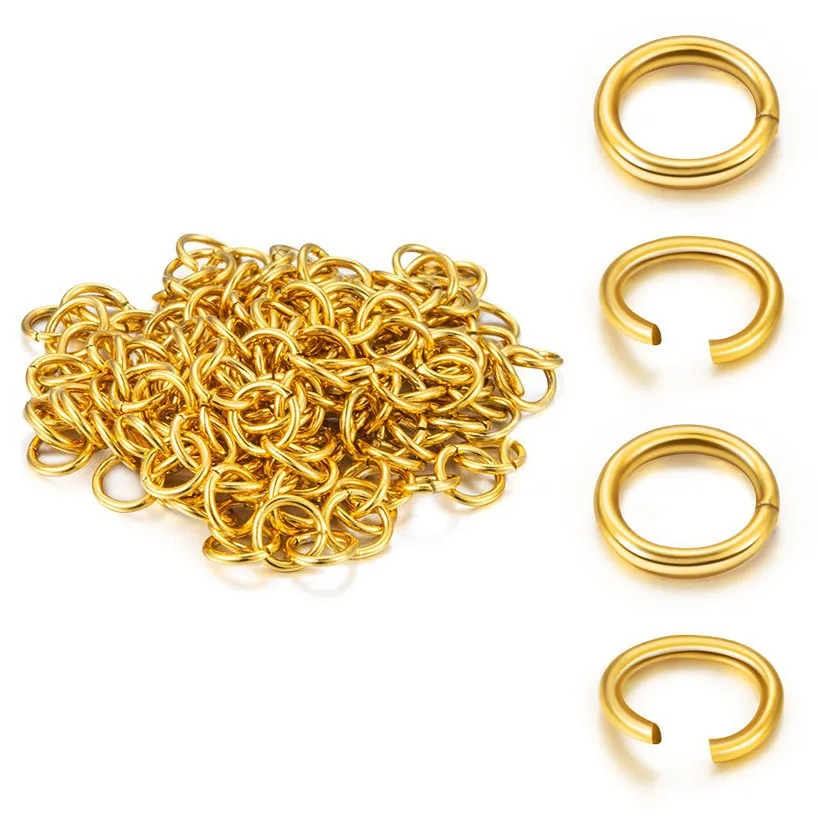 PVD Jewelry Findings 200pcs per bag stainless steel open loop ring DIY accessories gold plated jump ring