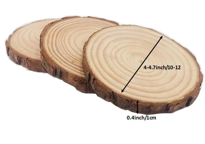Unfinished Natural Wood Slices Circles Crafts Christmas Ornaments DIY Crafts with Bark for Crafts