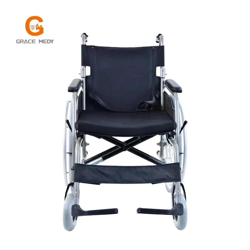 Lightweight Manual Wheelchair with 8-Inch PU Wheels and 24-Inch Pneumatic Tires