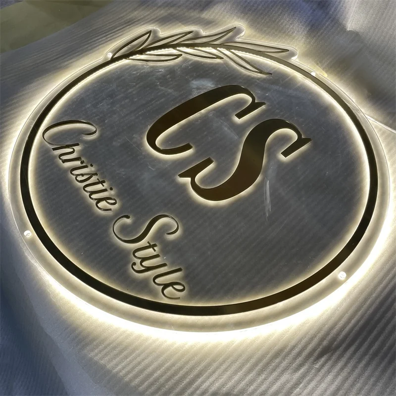 Gold Metal Letters Business Shop Signs 3d Acrylic Logo Custom Led Channel Letters Backlit Sign Store Indoor Wall Advertising