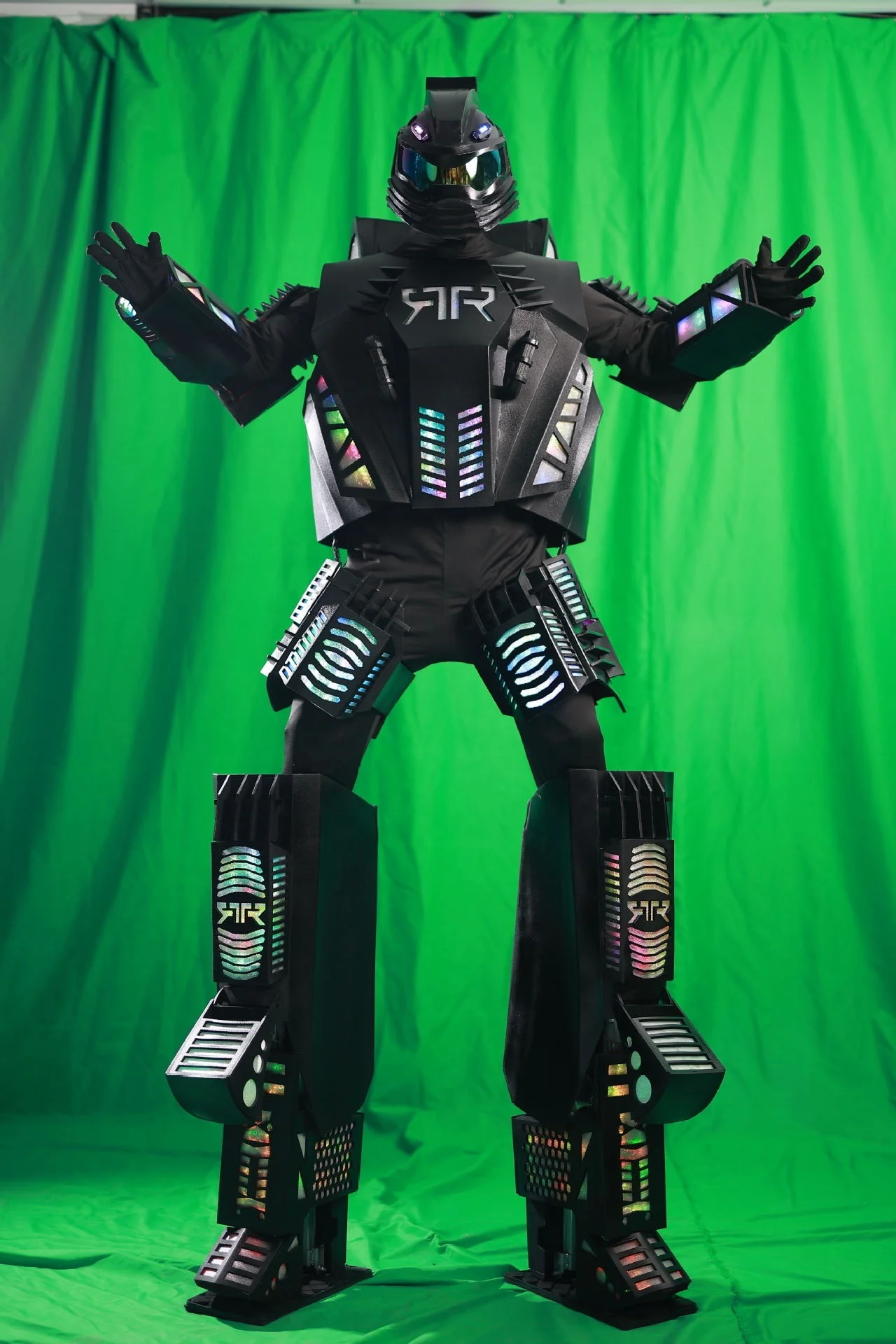 Professional Manufacture Realistic Wearable LED Large Cosplay Cool Robot Superhero Mascot Iron Suit Costume