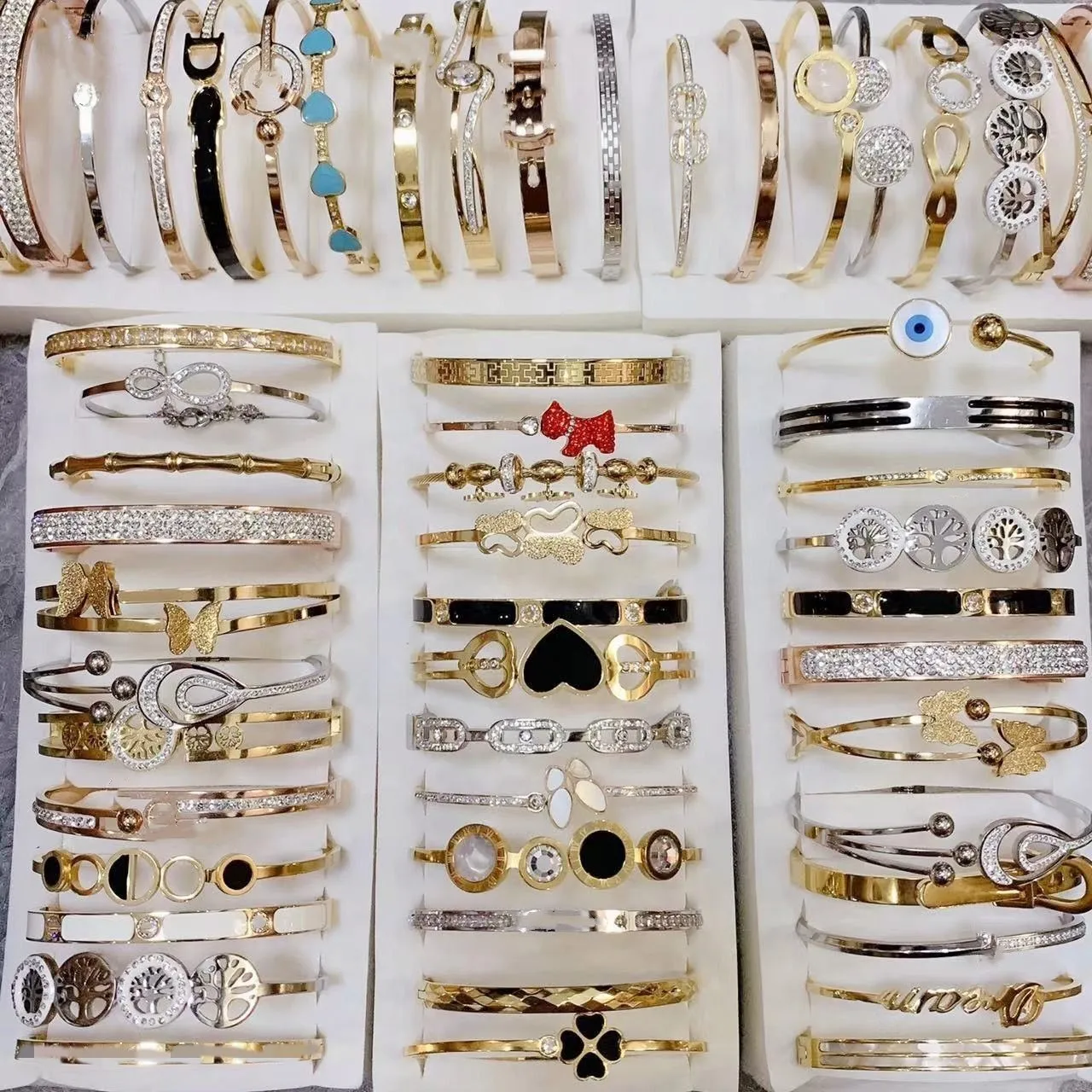 Незапятнанные ювелирные изделия из нержавеющей стали 18K позолоченные брендовые дизайнерские браслеты для женщин и мужчин оптом