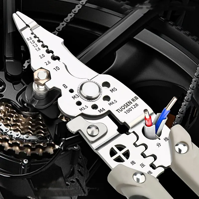 Multifunctional electrical industrial grade branching wire stripping wire pulling electrician specific wire stripping pliers