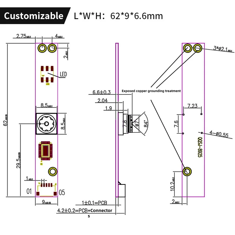 OLT 2K laptop camera 5 megapixel driver-free Android advertising machine flash USB camera module