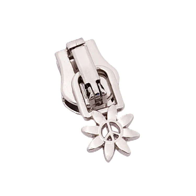 Wholesale engrave brand logo zip puller custom metal zipper pull for bags clothing