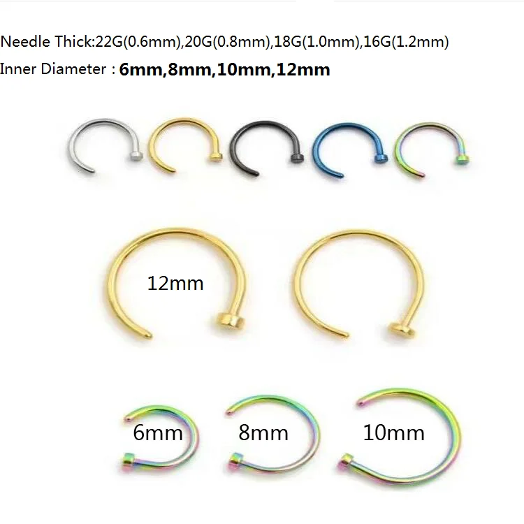 Top Sale Septum Medical Steel Nose Ring Silver Gold Body Clip Hoop For Women Piercing Clip Jewelry Gift