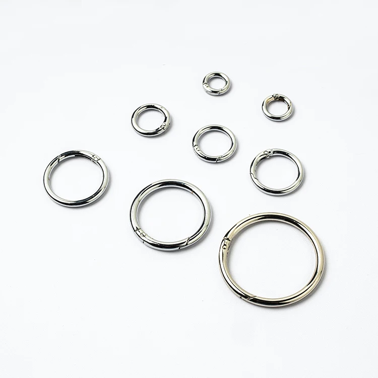 New Trend 9-50mm Zinc Alloy  Spring O Rings Keyring Spring Buckle Handbag Luggage Bag Accessories Openable Ring