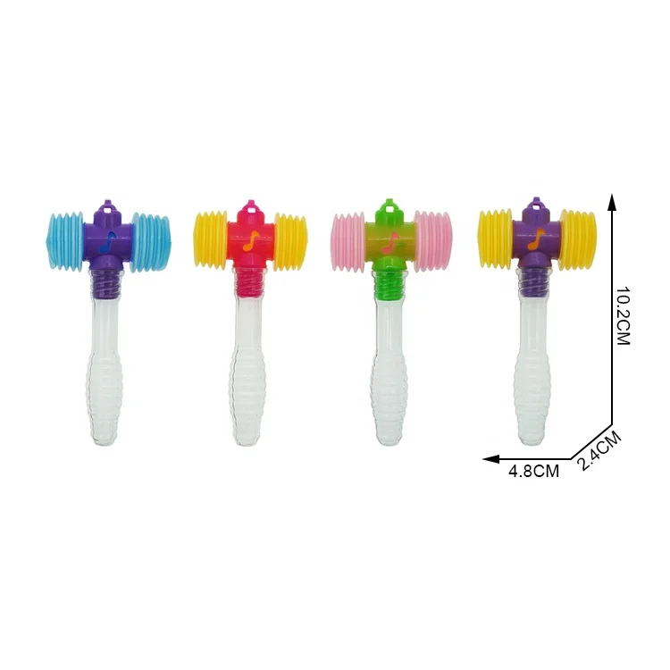 Empty Plastic Candy Toys Tube Container Dispenser with Double Sound Hammer