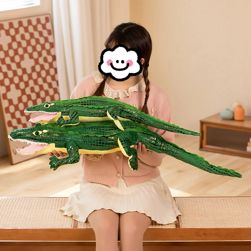 Realistic halloween plush stuffed animal custom toy crocodile simulation alligator green plushies  Interactive plush toy