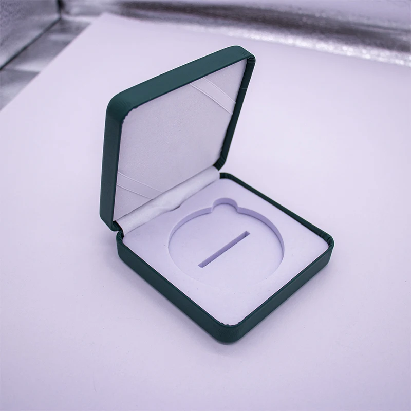 Custom Logo Leather Coin Display Packaging Gift Box Premium Boxes for Metal Coin Collections