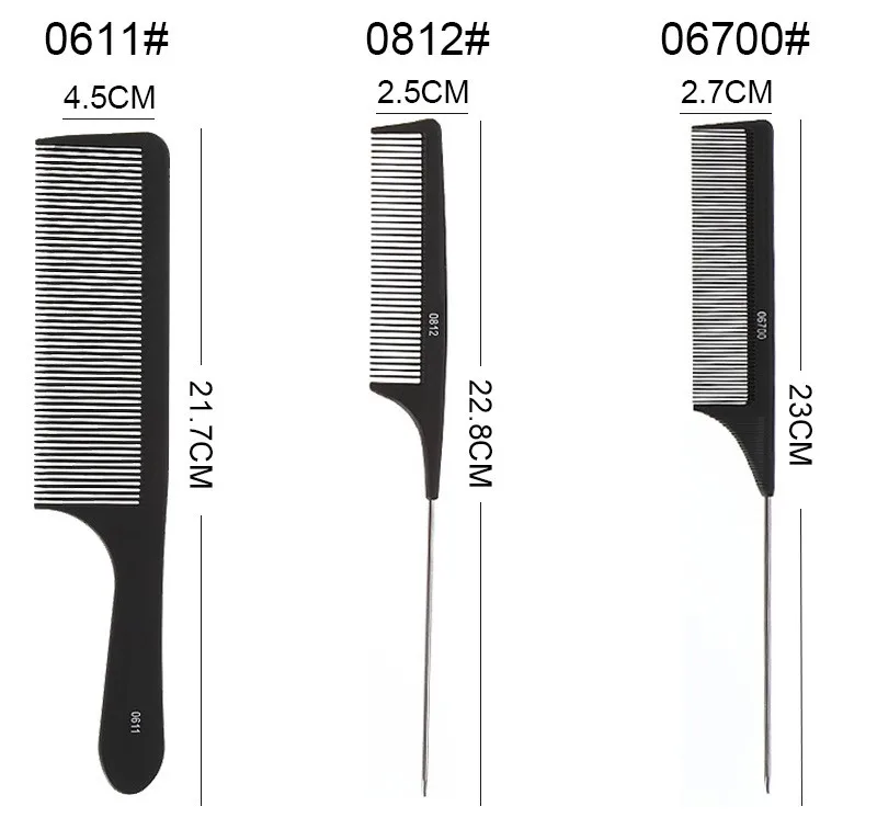 2024 New Fashionable Black Wide-tooth steel needle double-sided comb Not easy to break popular for Salon and home comb