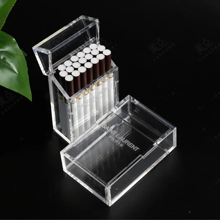 Роскошная прозрачная сигаретная коробка 20 штук с сильными магнитами ручной работы на заказ пластиковая сигаретная коробка