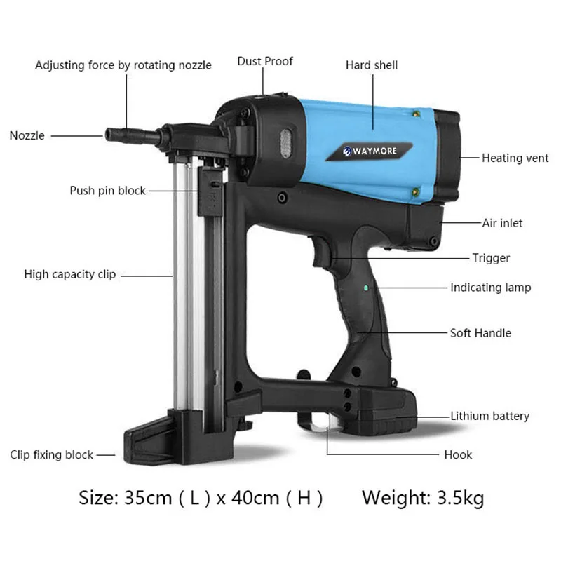 Cordless Nail Gun and Staple Pneumatic Nailers Machine 20V Electric Nail Gun for Wood with Battery Air Nail Gun