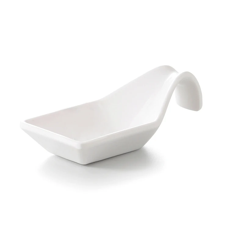 A8 White Melamine sushi spoon sauce dish