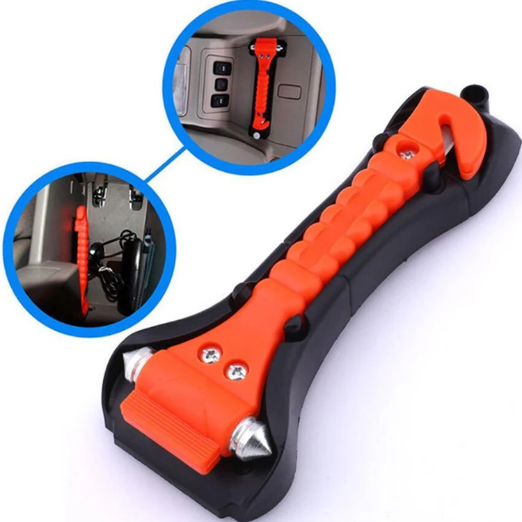 Double Steel-Tipped Window Breaker Emergency Tool Bus Escape Car Safety Hammer