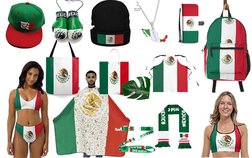 Mexico Flag Boxing Caps Hat Legging Mexico Lanyard Sweatshirt Shorts Jacket Hoodies Jersey Tank Swim Wear Mexico Baseball Hat