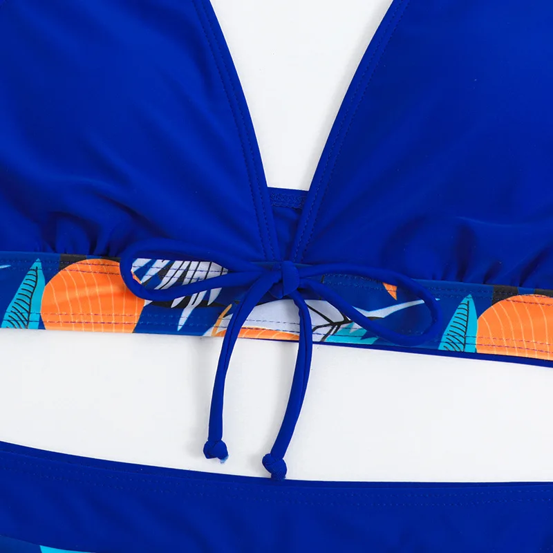 Feimale Fitness Sports Bikini 3 Piece Set Bra Boyleg Shorts Vintage Printed Beachwear Women Sexy Swimsuit Wholesale Swimwear