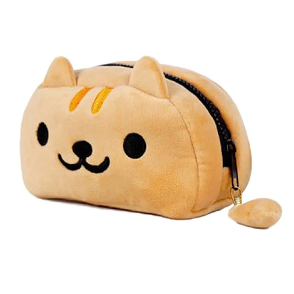 Soft Large Capacity Multi Colored Pen Bag Cute Cat Plush Pencil Case for Children Boys Girls