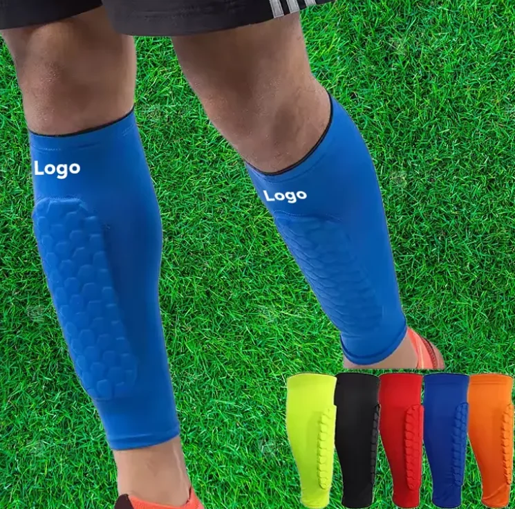 Customized Logo High Quality Shin Guard Sleeve Protector Men Women for Sports Football Soccer Game Leg Shin Pad Calf Protection