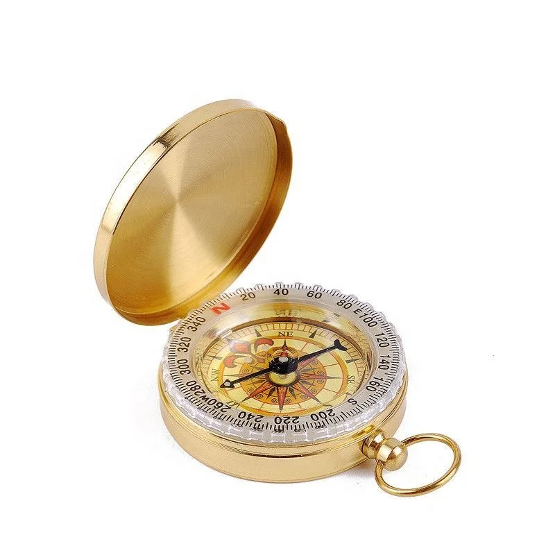 
G50 Pure copper brass pocket watch retro flip compass for outdoor camping hiking survival 