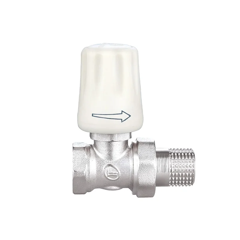 Thermostatic Water Heating Radiator Valve, Manual Brass Radiator Valve Straight Type For Radiator Heating