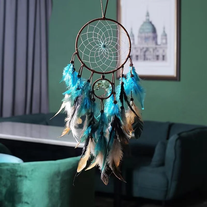 Crystal Dreamcatcher Handmade Wind Chimes Hanging Pendant Dream Catcher Home Wall Art Hangings Decorationsing