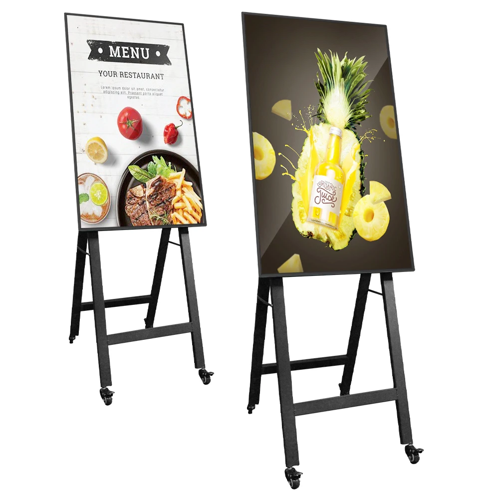 43 inch ultra narrow bezel indoor lcd video wall 4g wifi android portable digital wireless signage