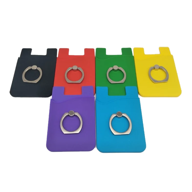 Custom Silicone Card Holder 3M Adhesive PVC Stick-on Credit Soft silicon Sticky credit Cell Phone Card Holder