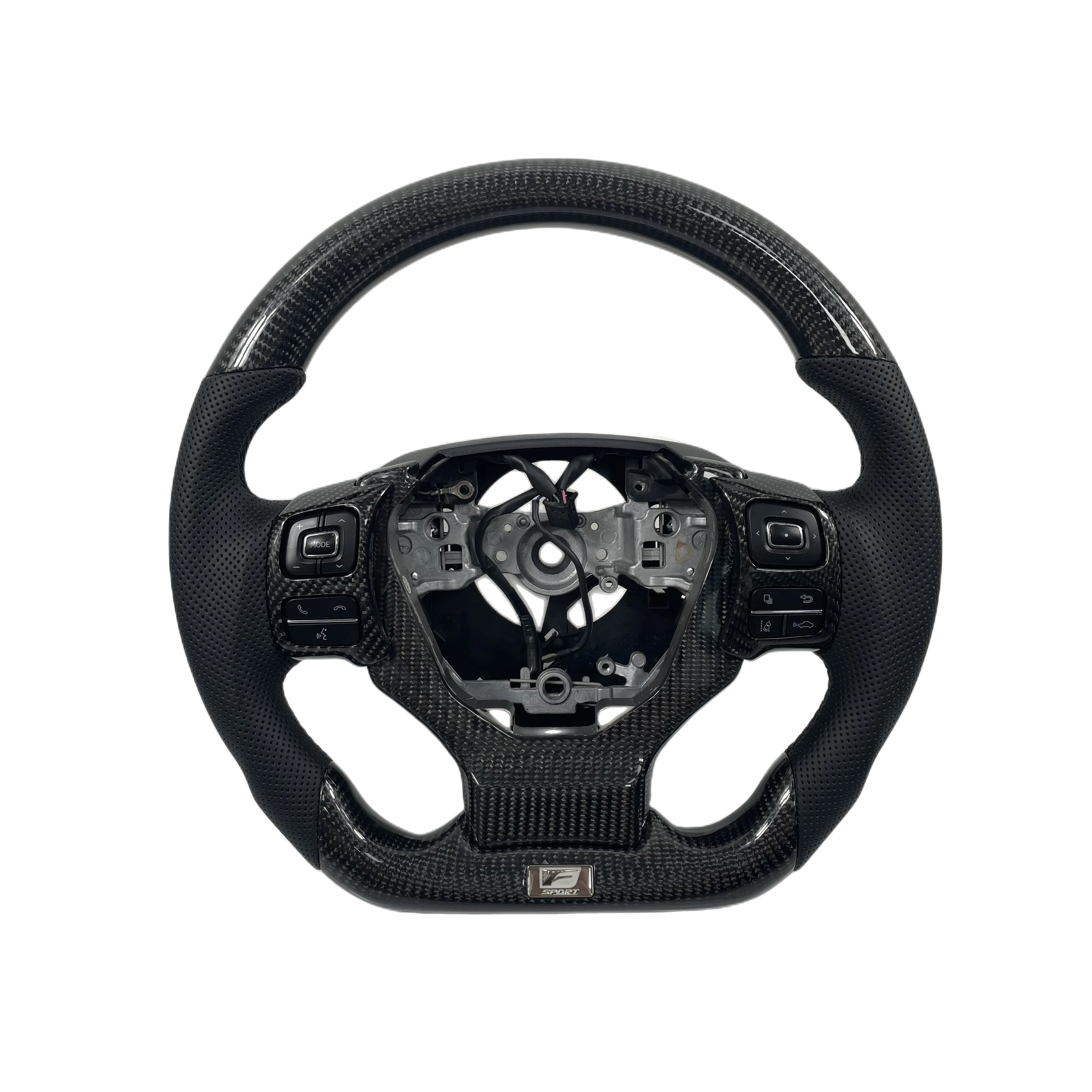 Custom Car Interior Accessories Steering Wheel Carbon Fiber Leather Covered Black for Lexus ES300 IS250 GS350 Sports