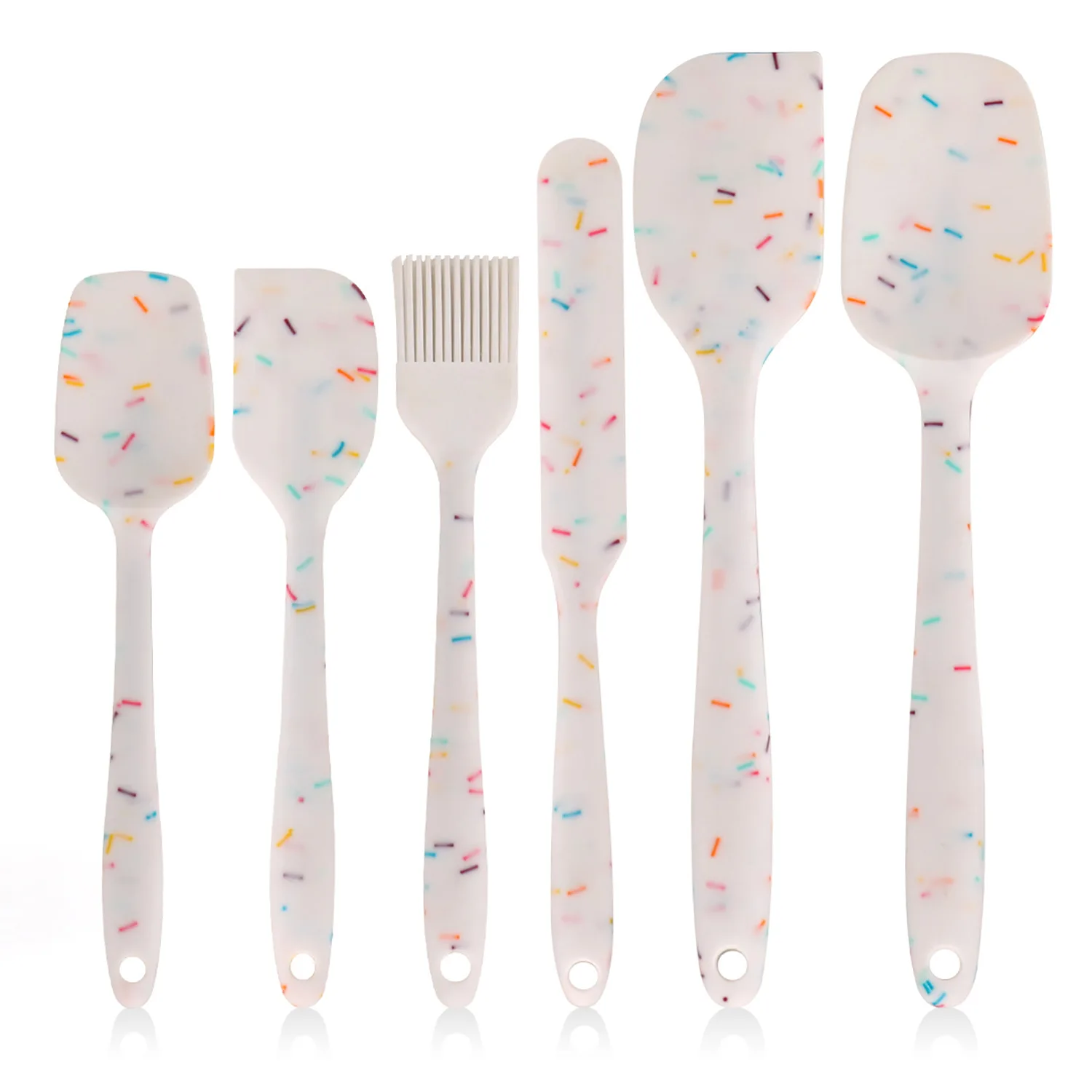 High Quality Silicone Spatula Set 6 Pieces Heat-resistant Spatulas Non-stick Rubber Spatulas Safe For Pots & Pans