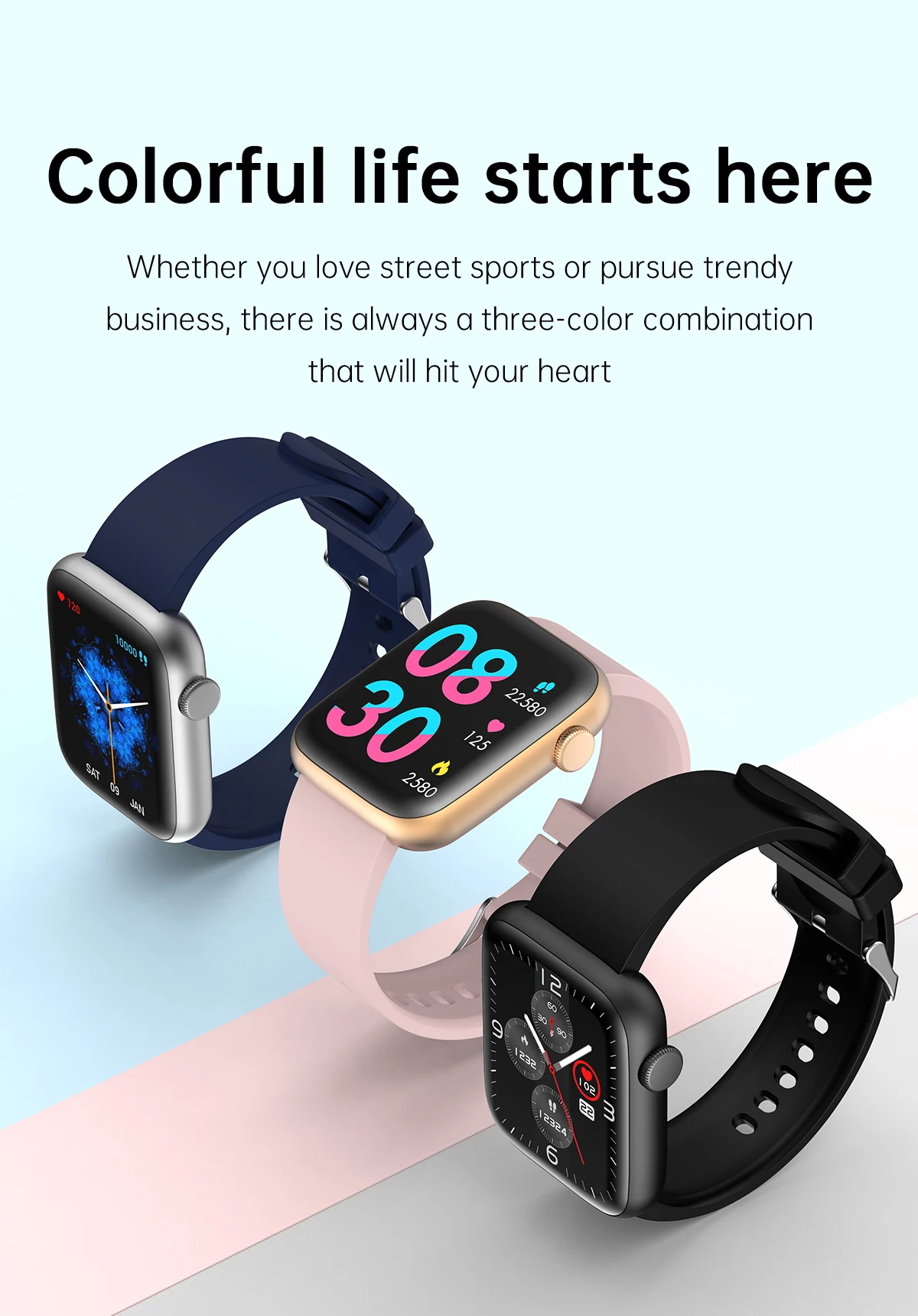 Sports Call Health Fitness Tracker Smart Watch 1.83-inch 240*284 Da Fit Heart Rate Blood Pressure Blood Oxygen Wristwatches