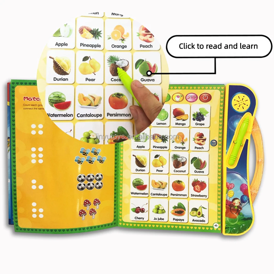 Kid Learning Machine English Finger Point Reading Book Intelligent Studying Audio E-books Baby Early Education Toys Child