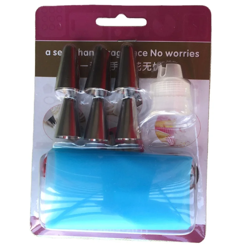 8 шт/набор насадка для пирожных набор силиконовый трубопровод мешок и Насадки Набор для украшения торта инструменты