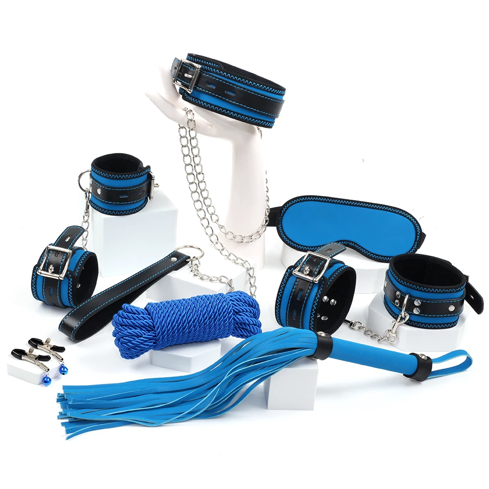 Набор для БДСМ-игр на кровать набор бондажа эротические наручники зажимы сосков кнут фиксаторы пар