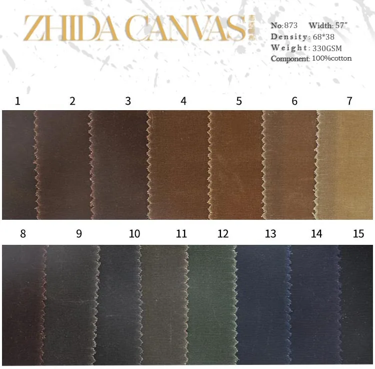 China waxed fabric factory 8oz cotton paraffin waxed breathable waterproof fabric for waxed canvas roll top backpack