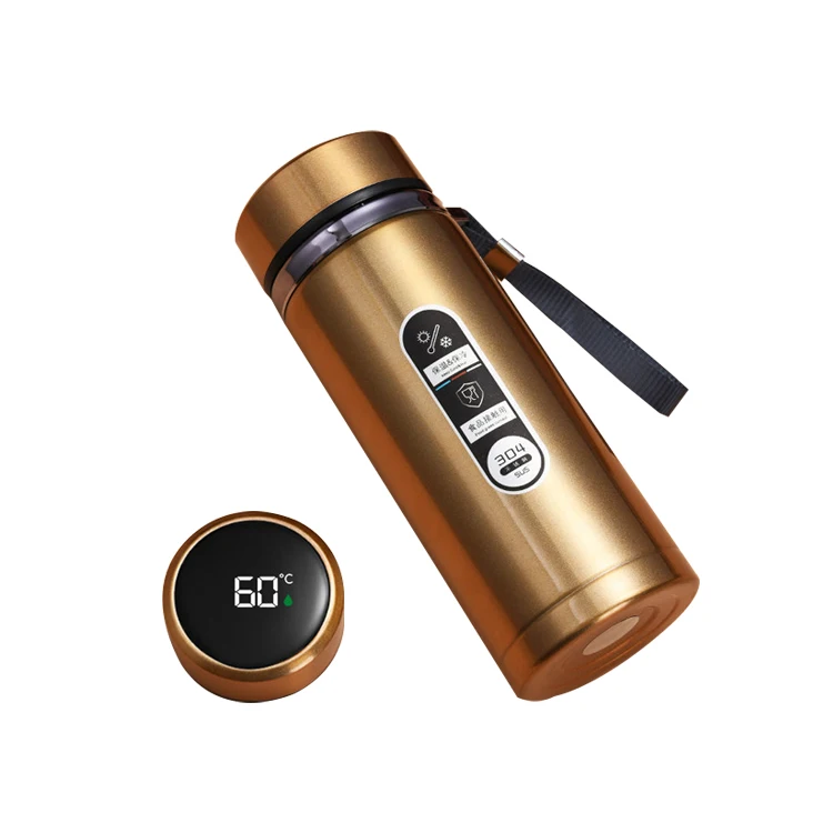 500/800/1000 ml Stainless Steel Smart Thermal LED Temperature Display Thermos Vacuum Flask Insulated Water Bottle with Filter