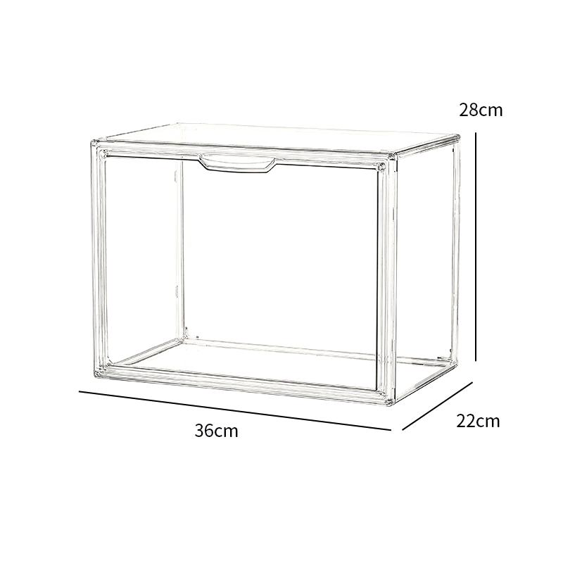 High Transparent Magnet Box Lucite Book Bag Shoes Organizer Plastic Toy Display Case for Book Storage Container