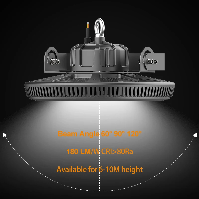 High bay light fixture 100W 150W 200W highbay lamp ceiling fixture installation