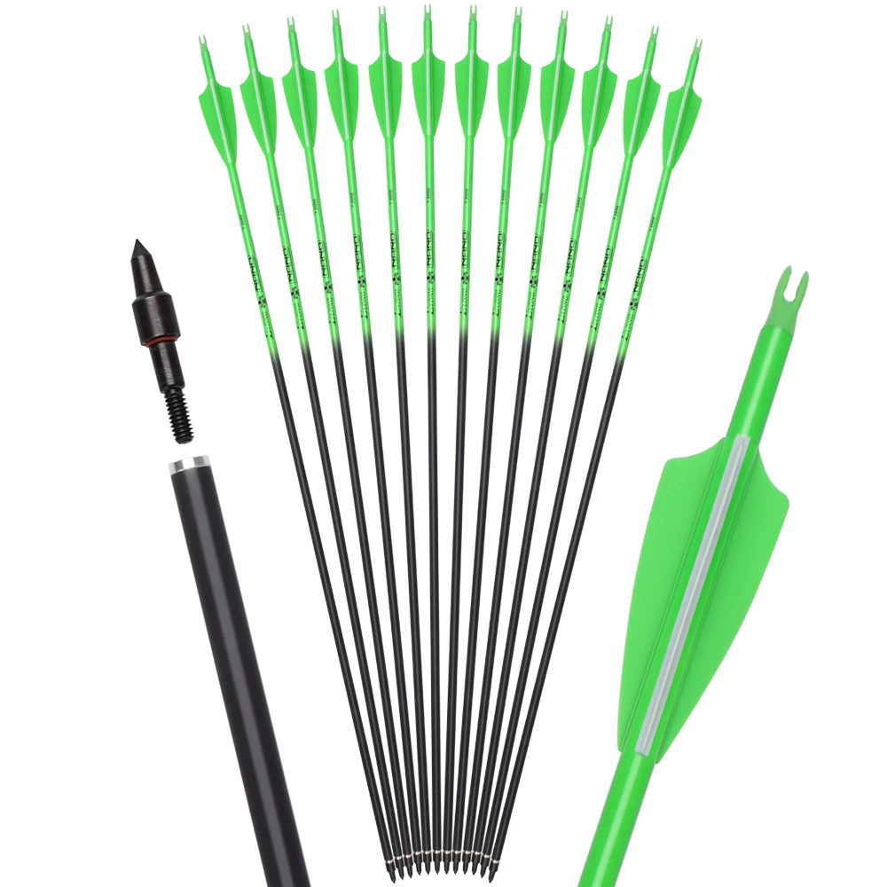 Hot sale Litgh Green Roll Fiberglass Arrows for Compound Bow Archery