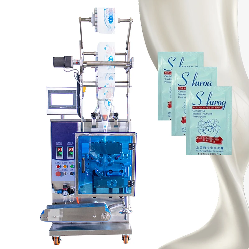 High Quality 4-side Seal Cosmetic Cream Sachet Packaging Machine shampoo pouch packing machine