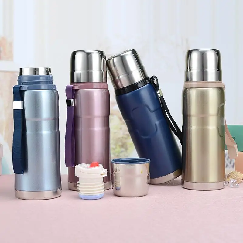 New Bullet Stainless Steel Insulation Cup Two Covers Double Use Portable Rope Business Water Bottle