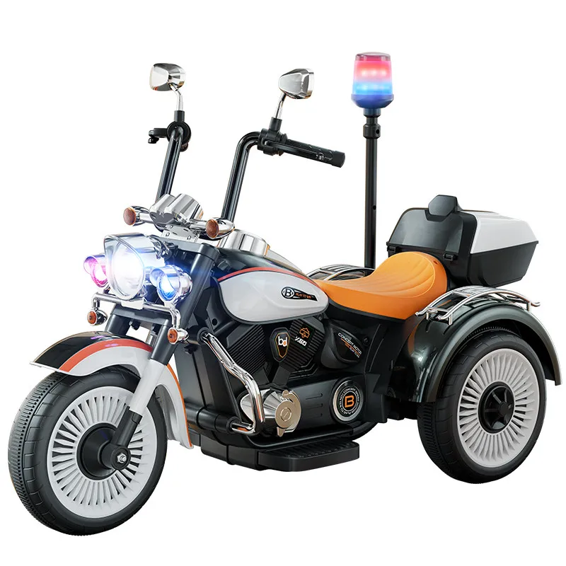Kids Electric Motorcycle Battery Powered Ride-on Cars for 3-10 Year Old Children Carton Plastic Fun Baby Car Toys Unisex 100KG