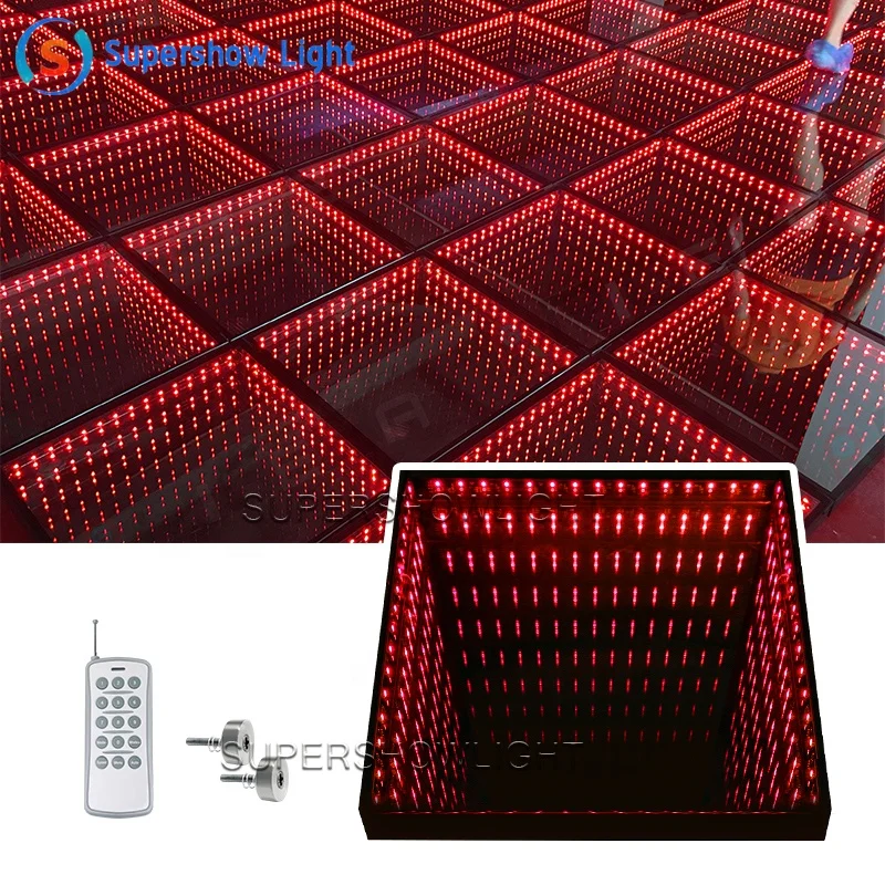 Supershow 3d luxurious led dance floor lumineuse led infinity mirror wireless dance floor for dj disco