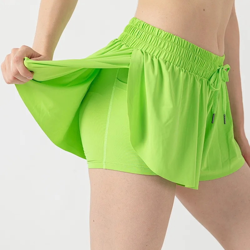 2 in 1 Pickleball Cheerleader Youth Flowy Butterfly Shorts Athletic Running Tennis Shorts Running Sports Tennis Skirt