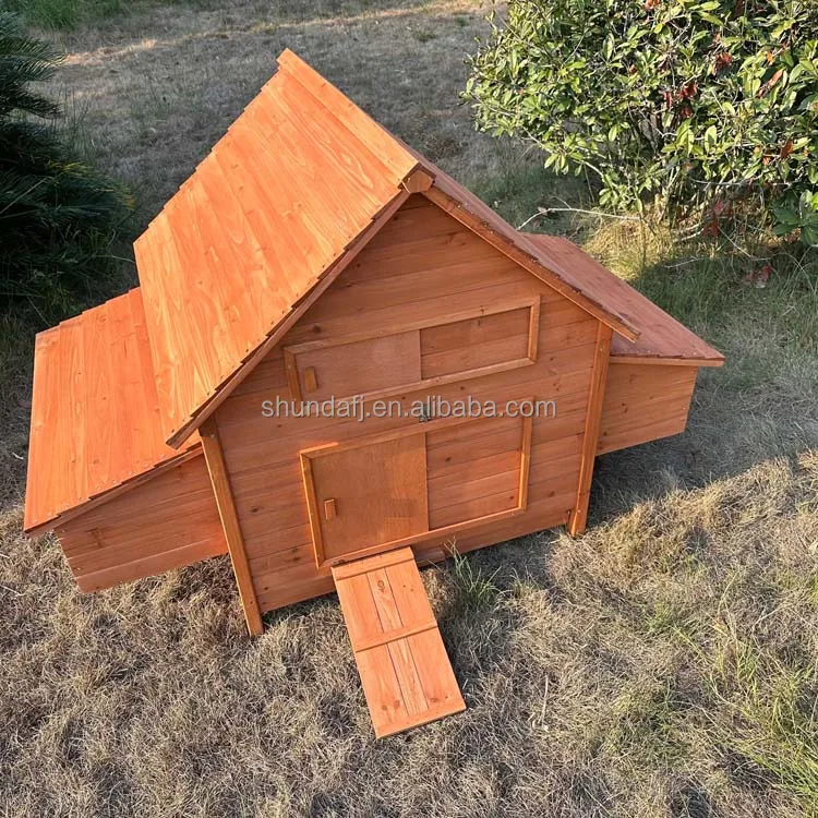 SDC002XL-D Easy Cleaning Wooden Chicken Coops hen house cage with Large Run Poultry Farm
