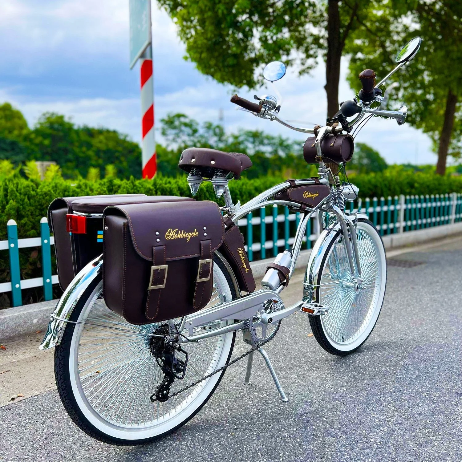 26 Inch Indian Spring Fork Chrome Beach Cruiser Bike  Shimano 7 Speed Classic Bicycle in Store