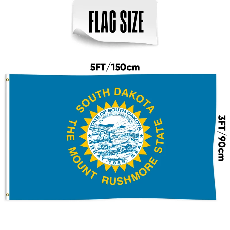New Design Fade Resistant State Banner Polyester 90X150cm Fade Resistant State Flag Of South Dakota
