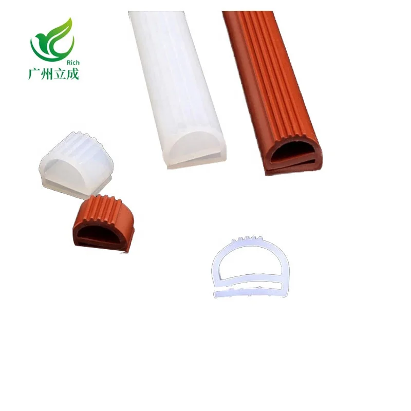 LC0903 High temperature resistant Red White Truansparent E Shape Silicone Seal Stirp For Freezer Door Oven Steaming